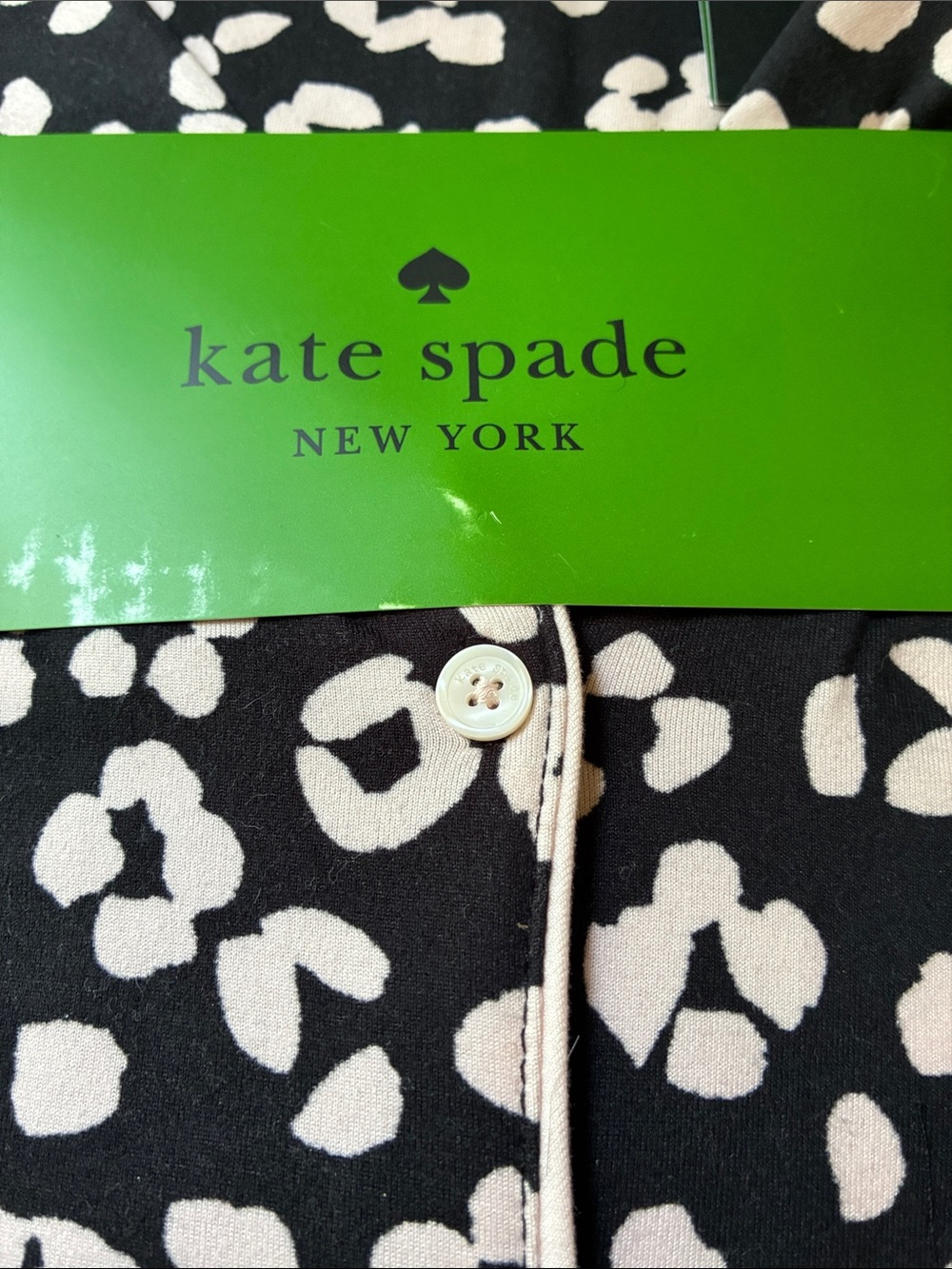 NWT Kate Spade New York Black with Pink Dot Dress (Size M) PJ Set Sz Medium - Picture 2 of 6